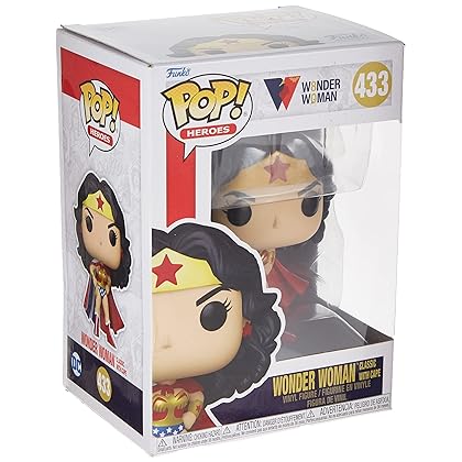 Funko POP Heroes: Wonder Woman 80th - Wonder Woman (Classic with Cape), Multicolor, Standard, (55008)