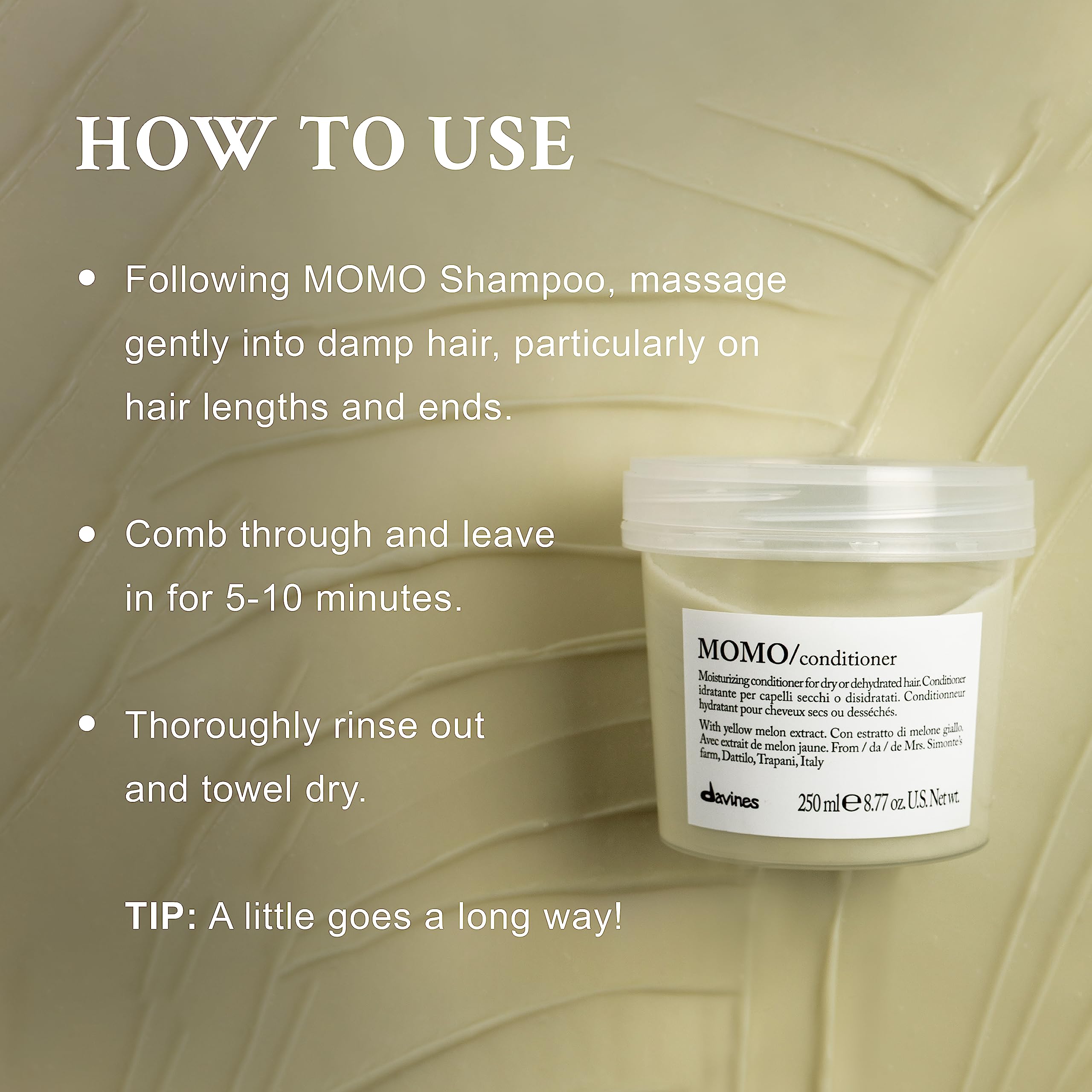 Davines MOMO Conditioner, Hydration And Detangling Formula For Soft And Silky Hair