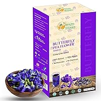 Herbs Botanica Dried Butterfly Pea Flowers For Tea Premium Herbal Tea 100% Clitoria Ternatea Flower Non Toxic, Vegan, Caffiene Free, GMO Free 5.3 oz / 150 gm