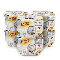 GladWare Home Entree Food Storage Containers, Medium Square Holds 25 Ounces of Food, 5 Count Set |With Glad Lock Tight Seal, BPA Free Containers and Lids