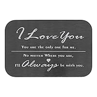 Love You Always Personalized Photo Engraved Metal Wallet Mini Insert Note Card Stainless Steel Handmade To My Husband/Wife