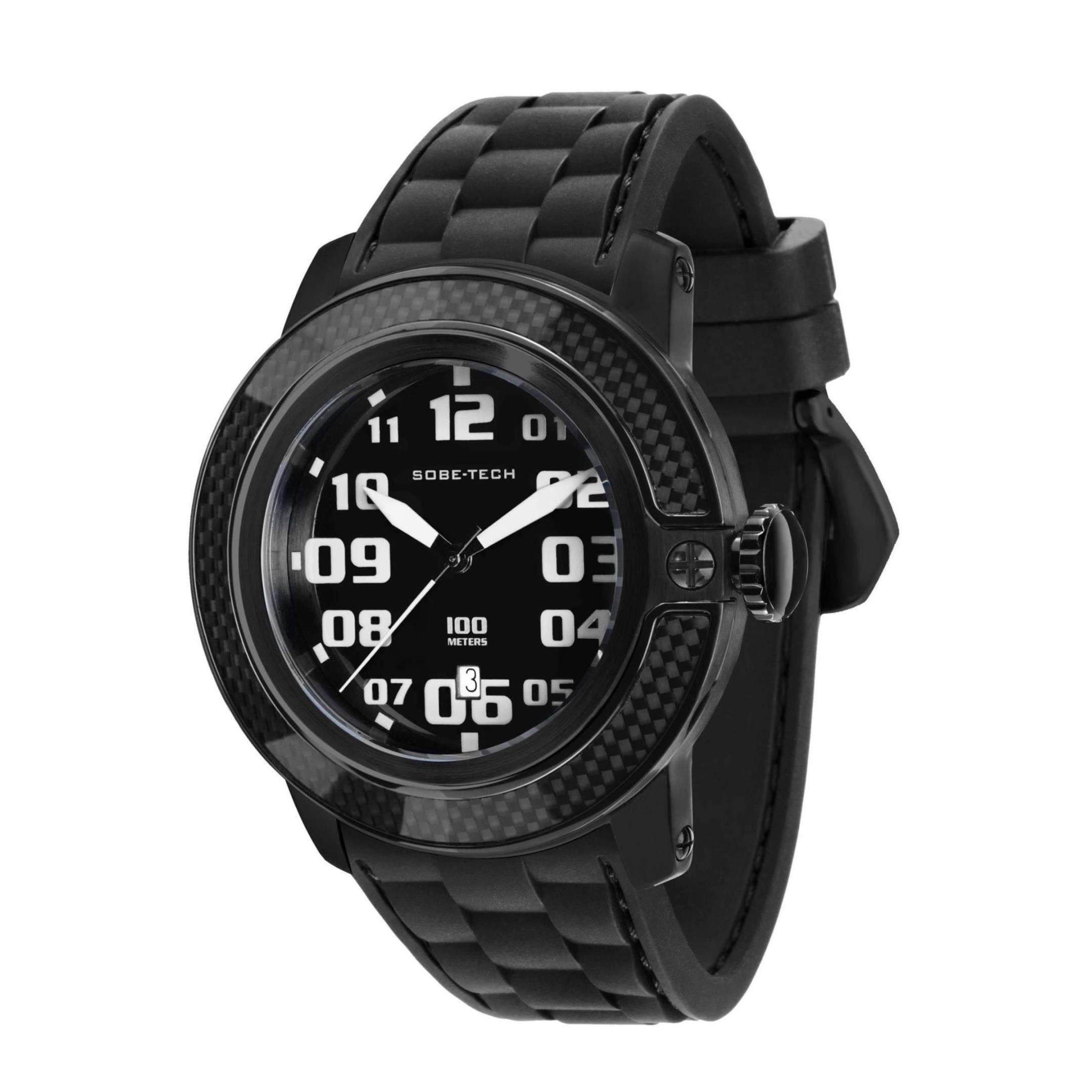 Glam Rock Men's GR33004 SoBe Black Dial Black Silicon Watch
