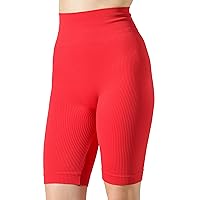 Risalti Gym Shorts for Women Ribbed Sara - Leggings for Women in Microfibre, Gym Leggings for Women High Waisted, Cycling Shorts Women, Womens Clothing, Women Shorts Seamless - Made in Italy