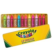 Crayola Flavored Lip Balm Collectors Tin | Flavor Vault | Dry Lips | For Kids, Men, Women | Stocking Stuffer | Christmas Gift | Set of 12