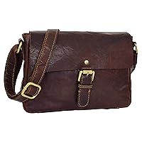 DR465 Women's Leather Classic Cross Body Shoulder Bag Brown