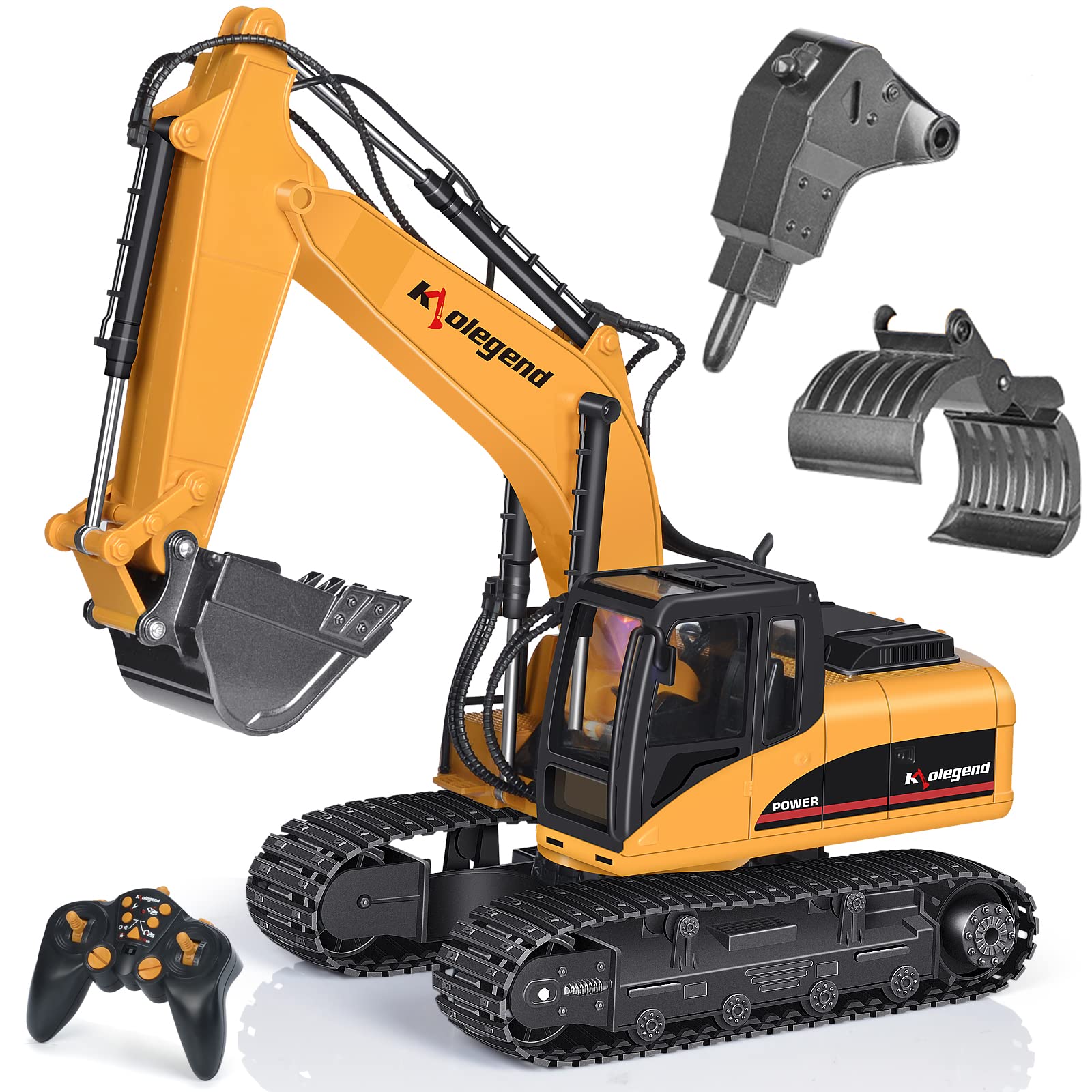 Mua kolegend 3 in 1 Remote Control Excavator with Grab Drill Metal Shovel,  15 Channel Full Functional Construction Tractor, 1/14 Excavator Toy Truck RC  Vehicles trên Amazon Mỹ chính hãng 2023 | Giaonhan247