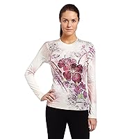 Hot Chillys Women's Peachskins Print Crewneck Lightweight Relaxed Fit Base Layer