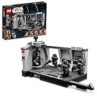 LEGO Star Wars Dark Trooper Attack Set, Mandalorian Toy 75324, with Revolving Elevator, Luke Skywalker Minifigure and Lightsaber, Pretend Play Building Set for Kids Age 8+ Years Old
