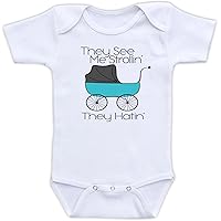 DoozyDesigns They See Me Strollin' They Hatin' - Cute and Funny Baby Bodysuit