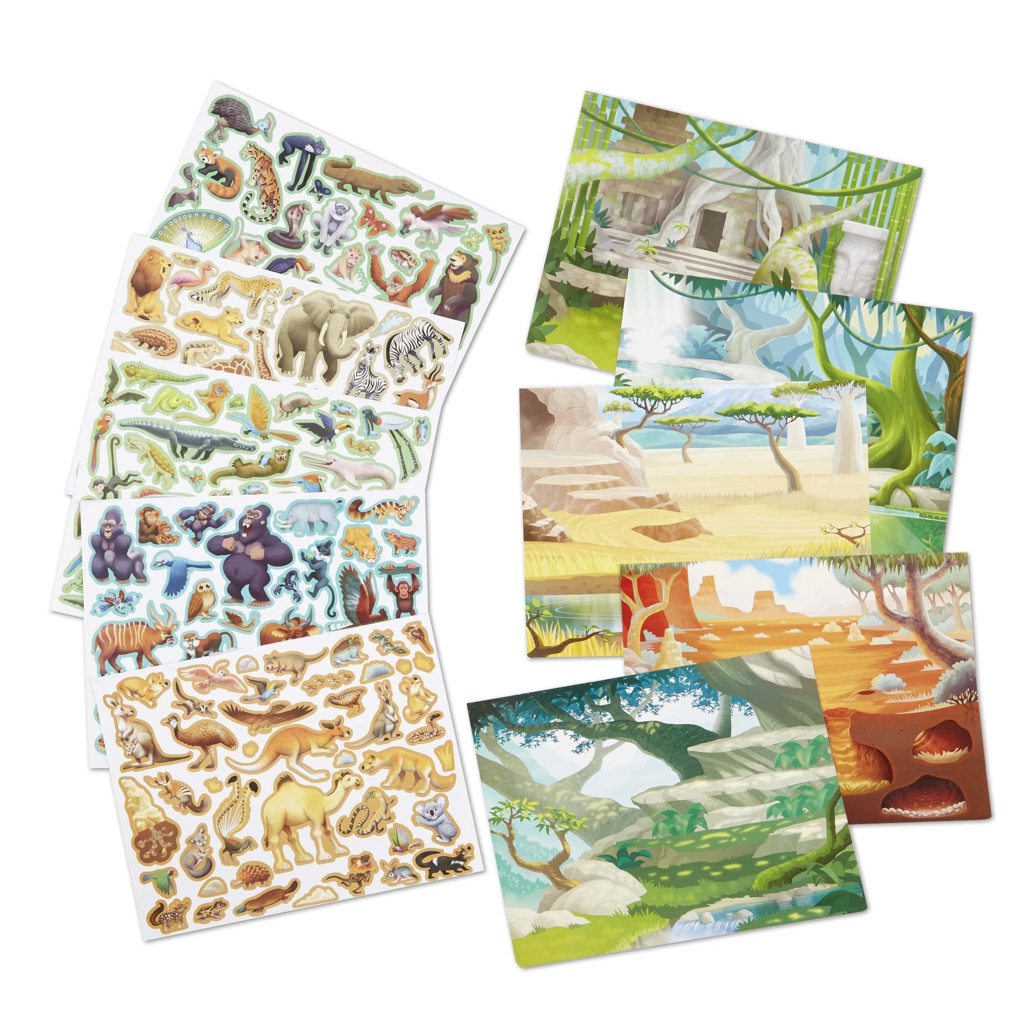 Melissa & Doug Reusable Sticker Pad Bundle - Jungle, Farm & Under the Sea - Art Activities For Kids, Restickable Stickers, Arts And Crafts For Kids Ages 3+