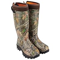 HISEA Rubber Hunting Boots, Tall Warm Neoprene Waterproof Insulated Basic Hunting Boots, Mens Adjustable Winter Boots Durable Slip Resistant Outdoor Hunting Fishing Working Boots for Men