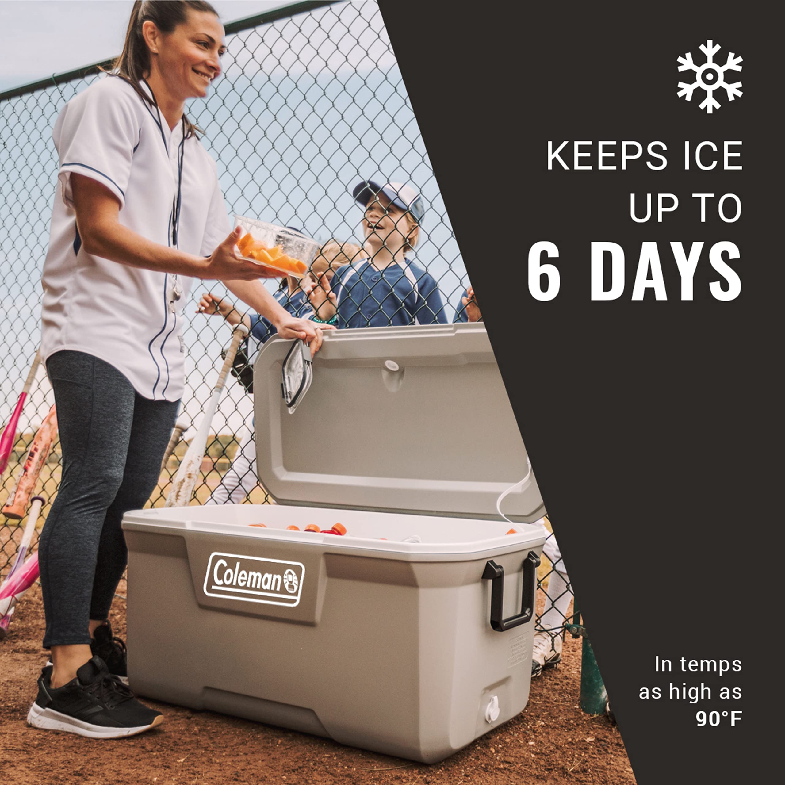 Coleman 316 Series Insulated Portable Cooler with Heavy Duty Latches, Leak-Proof Outdoor High Capacity Hard Cooler, Keeps Ice for up to 5 Days