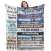 20th Anniversary Wedding Gifts for Him Her 20th Anniversary Blanket Gifts for Couple Women Men 20 Year Anniversary Wedding Gifts for Wife Husband Best Anniversary Blanket Present 60 X 50 Inches