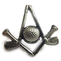 Golf Club Ball Tee Masonic Square & Compass Tie Tack Lapel Pin