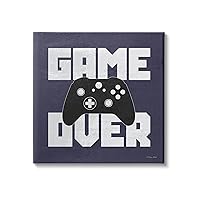 Game Over Blue Controller Phrase Canvas Wall Art, Design by Susan Ball