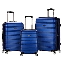 Rockland Melbourne Hardside Expandable Spinner Wheel Luggage, Blue, 3-Piece Set (20/24/28)