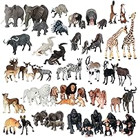 Jumbo African Jungle Animals Figures Toys, Large Realistic Plastic Safari Animals Playset