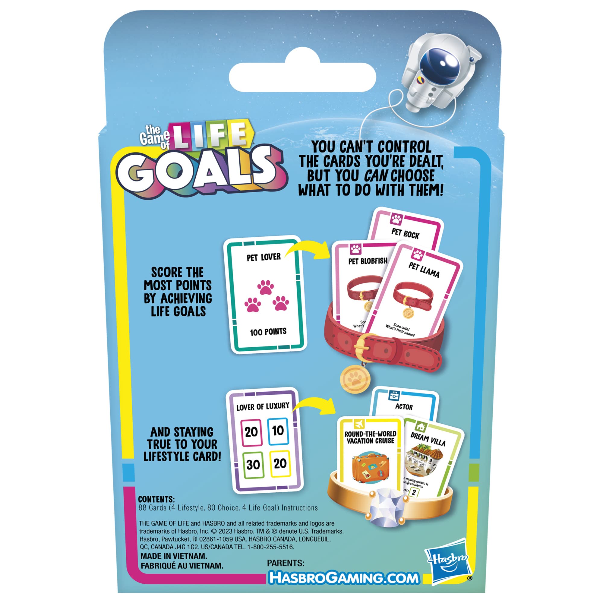 The Game of Life Goals Game, Quick-Playing Card Game for 2-4 Players, The Game of Life Card Game for Families and Kids Ages 8 and Up