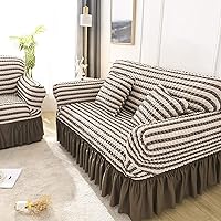 Slipcover Couch Covers,Elegant Elastic Anti-Slip Universal Sofa Covers,Solid Color High Elastic Furniture Protector-F 3 Seater 195-230cm(77-91inch)