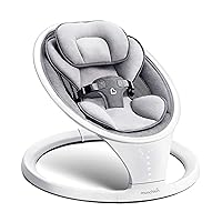Bluetooth Enabled Lightweight Baby Swing with Natural Sway in 5 Ranges of Motion, Includes Remote Control, White