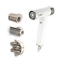 Shark HD332 SpeedStyle RapidGloss Finisher and High-Velocity Dryer with IQ Speed Styling and Drying Suite, Lightweight, Ionic, No Heat Damage, Best for Curly and Coily Hair, Silk