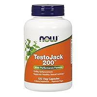 NOW Supplements, TestoJack™ 200 with Tongkat Ali, Tribulus, Maca and Horny Goat Weed, 120 Veg Capsules