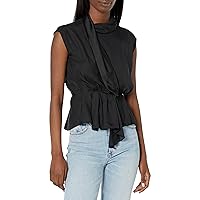 Rent the Runway Pre-Loved Black Sash Front Blouse