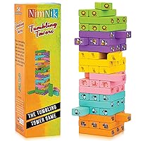 Wooden Blocks Stacking Building Game - Tumbling Tower Indoor Kid Games for Kids Ages 6-8 Year and up | 54 Pcs Wooden Blocks for Kids Ages 4-8