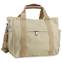 Large Canvas Tote Bag with Multiple Pockets for Women & Men, Cute Crossbody Shoulder Bag Casual Hobo Messenger Purse Handbag