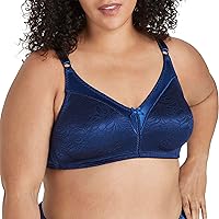 Bali Women's Double Support Wireless, Lace Bra with Stay-in-Place Straps, Full-Coverage