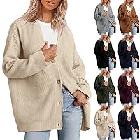 Women Cashmere Cocoon Cardigan Open Front Oversized Button Down Chunky Cardigan V Neck Cardigans Sweaters Knit Coat