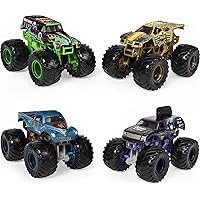 Monster Jam, Official Reveal The Steel 4-Pack of Color-Changing Die-Cast Monster Trucks, 1:64 Scale