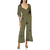 Angie Womens Women's Long Sleeve Jumpsuit With Smocked BodiceJumpsuit