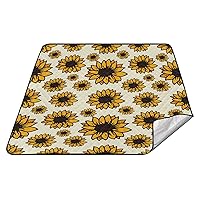 Autumn Sunflowers Oversized Beach Blanket Waterproof Sandproof Picnic Mat Lightweight & Durable Quick Drying Beach Accessories for Beach Vacation Camping Hiking