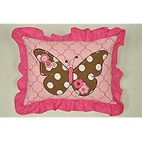Bacati - Butterflies Pink/Chocolate Decorative or Rocker Pillow 12 x 16 inches