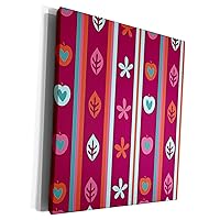 3dRose Apples and Leaves and Hearts with Stripes - Museum Grade Canvas Wrap (cw_43897_1)