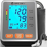 2024 Automatic Upper Arm Blood Pressure Monitor - Large Backlit LCD Digital Display, Automatic Digital Machine with Uppre Arm Adjustable Large Cuff BP Monitor for Home Use