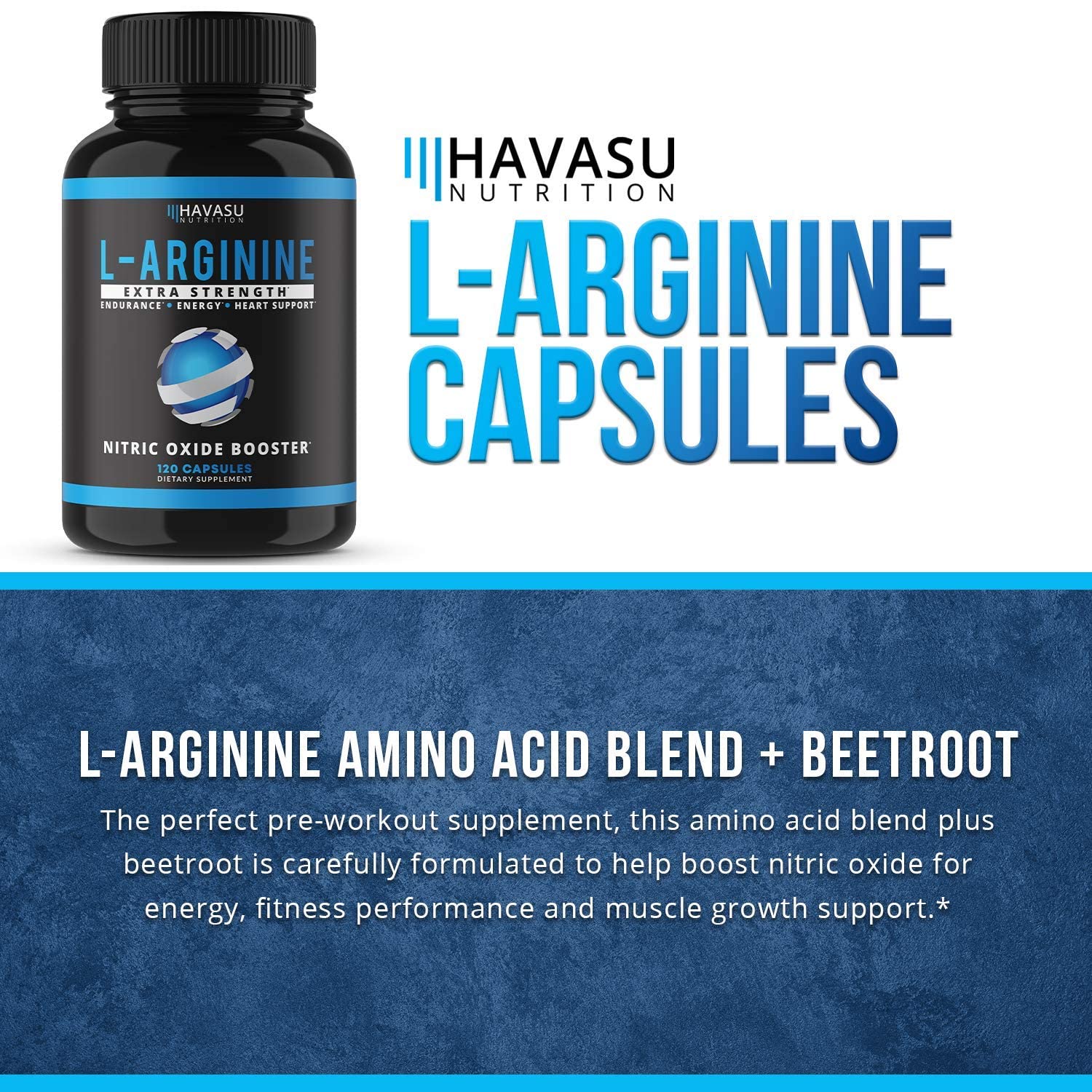 HAVASU NUTRITION L Arginine and Horny Goat Weed Bundle for Powerful Male Enhancing Supplement for Performance & Endurance Due to Increased Vascular Support