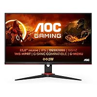 AOC Gaming 24G2SPU - 24 Inch FHD Gaming Monitor, 165Hz, IPS, 1ms MPRT, Height Adjust, Speakers, freesync Premium, USB HUB (1920 x 1080 @ 165Hz, 250 cd/m², HDMI 1.4 / DP 1.2 / USB 3.2), Black