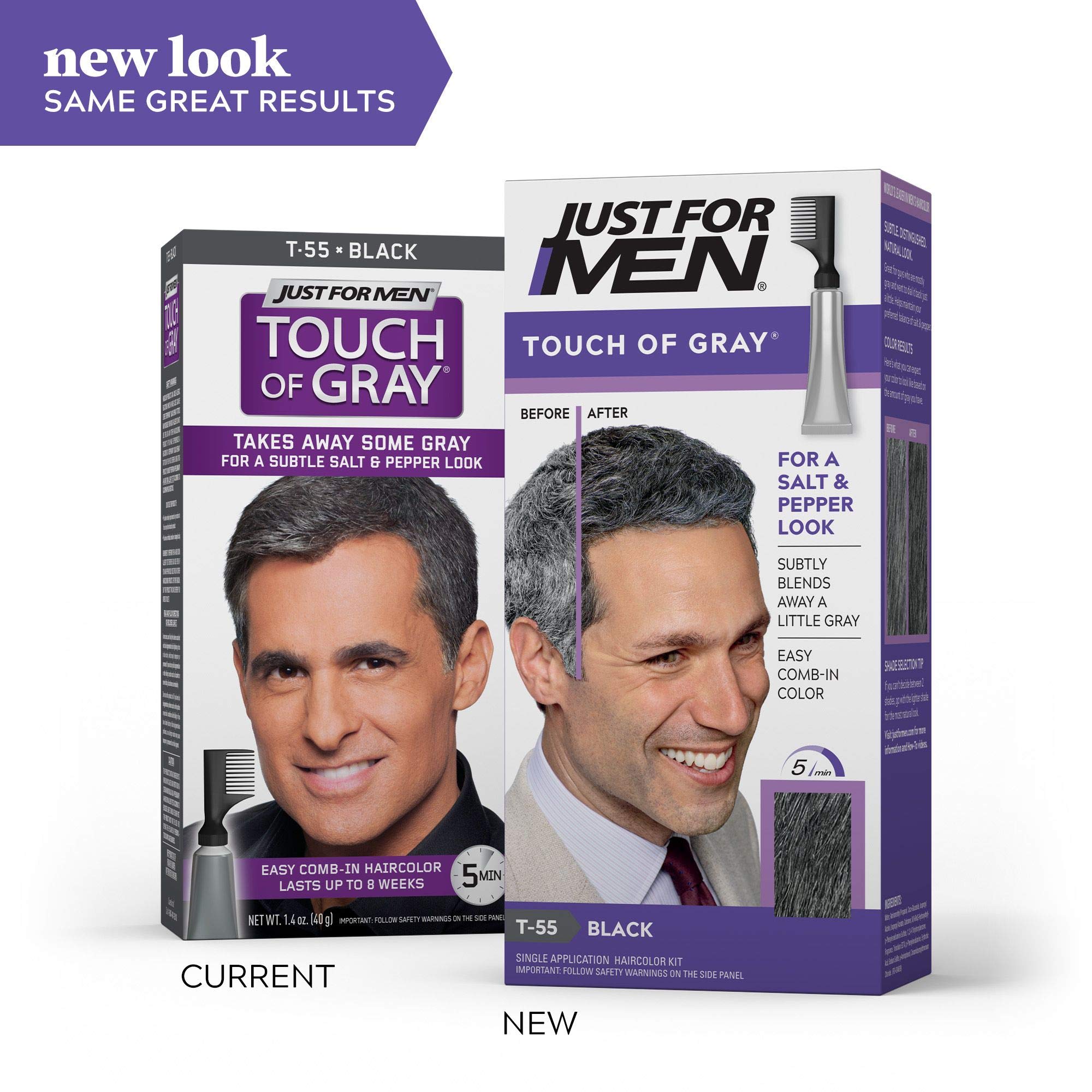 Just For Men Touch Of Gray Hair Color, Black Gray (6 Pack)
