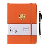 Journal with Pen - Hardcover Notebook - Lined Journal - A5 Notebook - Writing Journal with Luxury Pen (Orange Sun)