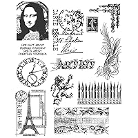 Stampers Anonymous Tim Holtz Cling Rubber Stamp Set 7 by 8.5-Inch, Mini Classics