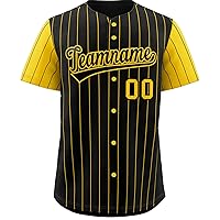 Custom Pinstripe Baseball Jersey for Men Women Kids,Button Down Shirts Personalized Team Name Number Logo