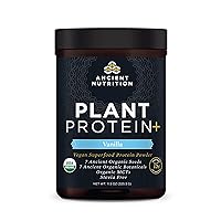 Organic Plant Protein +, Vegan Plant Based Protein Powder, Vanilla, Dairy-Free, Gluten-Free, Non-GMO, No Sugar Added, Paleo Friendly Supplement 11.5 oz