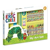 The Very Hungry Caterpillar Children's 42 Piece Art Set For Ages 3 to 8 Years - Includes Paints and Crayons
