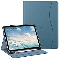 Fintie Case for iPad 10th Generation 10.9 Inch (2022 Model), Multi-Angle Viewing Protective Stand Cover with Pencil Holder & Pocket, Auto Sleep/Wake, Ocean Blue