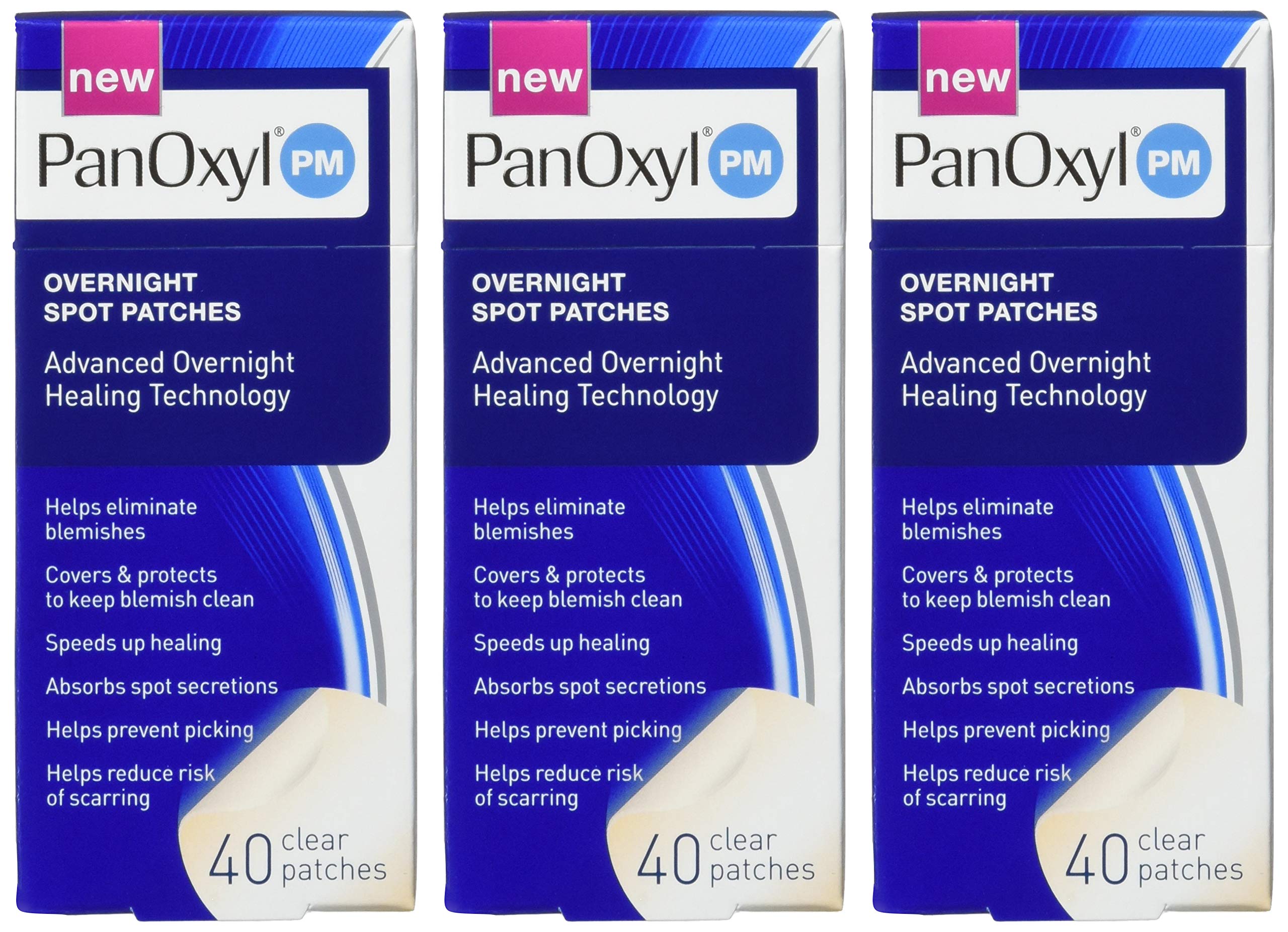 PanOxyl Pm Overnight Spot Patches With Advanced Hydrocolloid Healing Technology, 40 Count (Pack of 3)