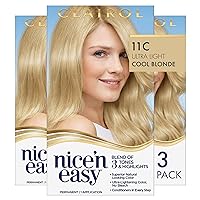 Nice'n Easy Permanent Hair Dye, 11C Ultra Light Cool Blonde Hair Color, Pack of 3