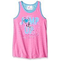 Dream Star Girls' Little Screened Tank with Mesh Racer Back and Contrast Trim