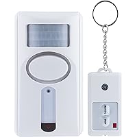 GE Personal Security Motion Sensing Alarm with Keychain Remote, 120dB Siren, Easy to Use, Easy to Install, No Wiring, Home Protection, 51207, Medium, White